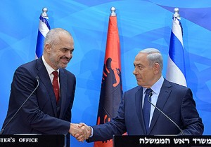 Netanyahu and Albanian Prime Minister Edi Rama