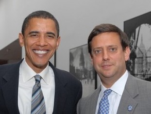 Nathan J. Diament, right, with President Obama.