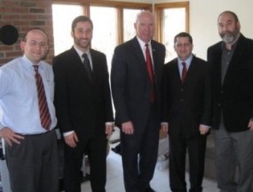 Rabbi Akiva Males, Jesse Hervitz, Congressman Tim Holden, Howie Beigelman, and Joel Hervitz.