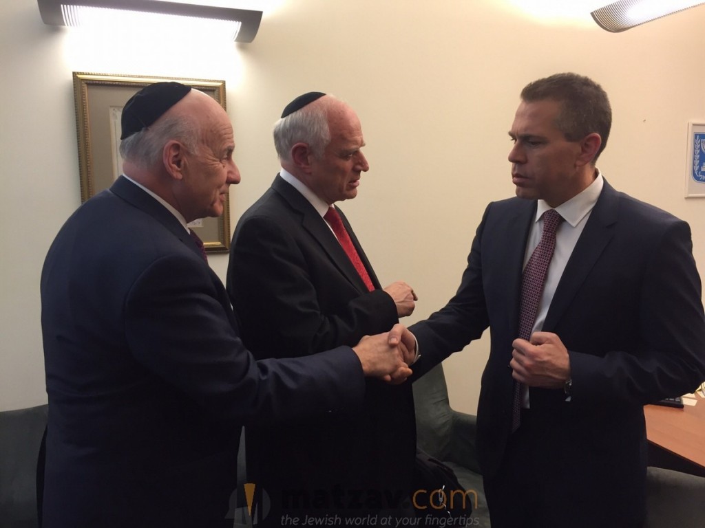 Erdan with Menachem Lubinsky and Malcolm Hoenlein