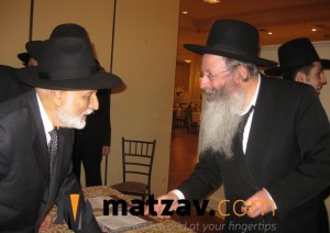 Reb Avraham Yaakov z"l with his nephew, Rav Aryeh Malkiel Kotler.