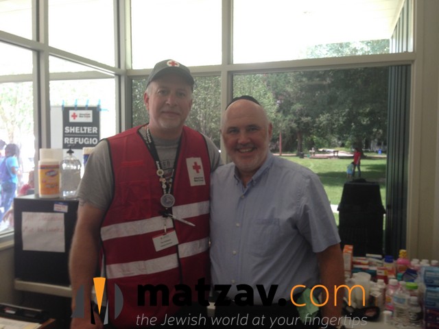 Rabbi Ten with ARC volunteer (2) in S. Louisiana flood area.