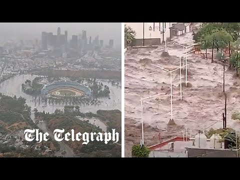 Wild Footage Shows Dodger Stadium Completely Flooded As Tropical