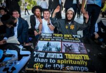 Yellow Stars, Holocaust Images Displayed at Fiery Bnei Brak Draft Protest