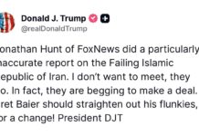 Trump Blasts Fox News Over Iran Report, Says Tehran Is ‘Begging to Make a Deal’